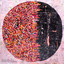 World on Fire paper collage on canvas, 'World on Fire '